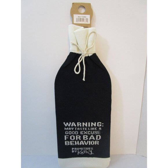 Of Course Size Matters Bottle Sock By Primitives By Kathy Fits 750mL-1.5L Wine B - Picture 2 of 3